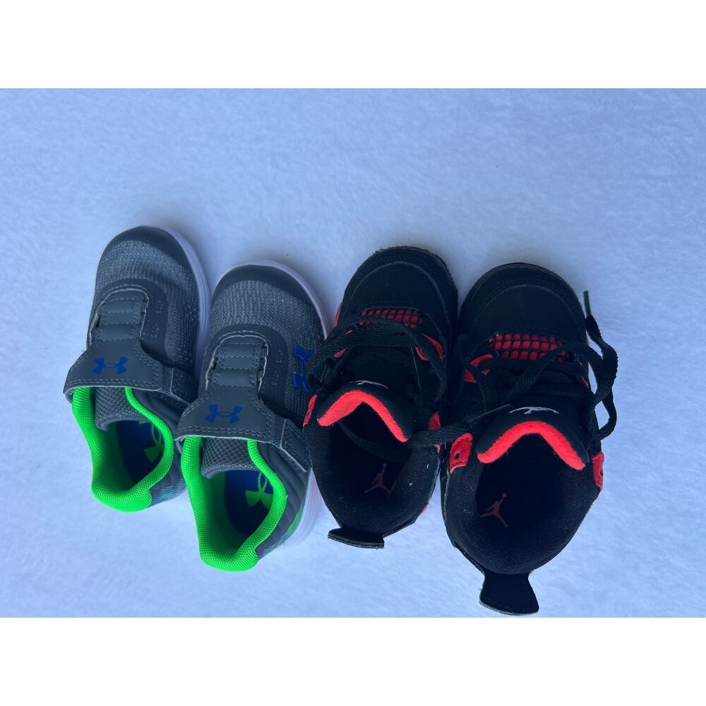 Toddler Boy Shoe Bundle Set (2 Pairs) - Under Armour & Jordan 4 Retro Red